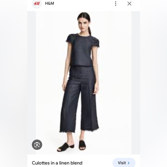 H&M Pants - H&M linen high waisted pants cropped